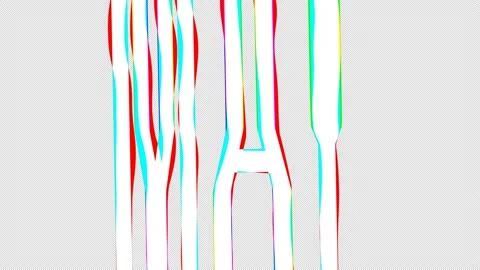 May. Rotate, stretch, glitch graphic effects of typographic text. Stock Footage 150457383