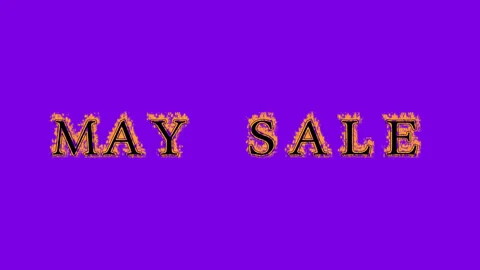 May Sale fire text effect violet background Stock-Footage 136066312