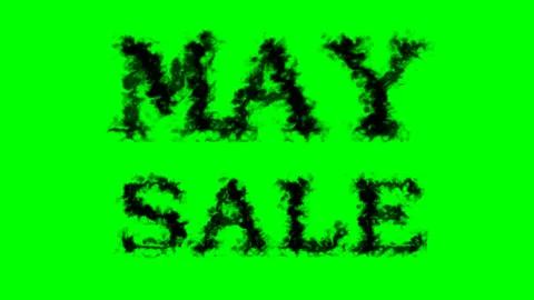 May Sale smoke text effect green isolated background Stock Footage 139610992