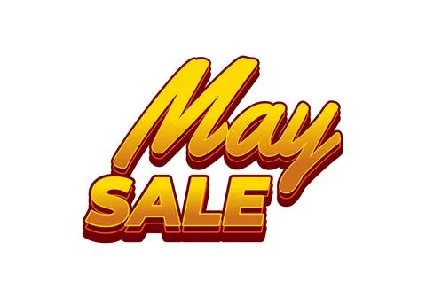 May sale. Text effect in 3 dimensions style and eye catching colors Stock Illustration