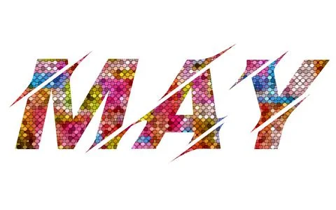 May text image stock design in colorful style letters Stock Illustration