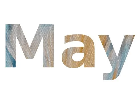 May text image stock design in colorful style letters Stock Illustration