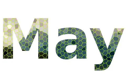 May text image stock design in colorful style letters Stock Illustration