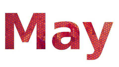 May text image stock design in colorful style letters Stock Illustration