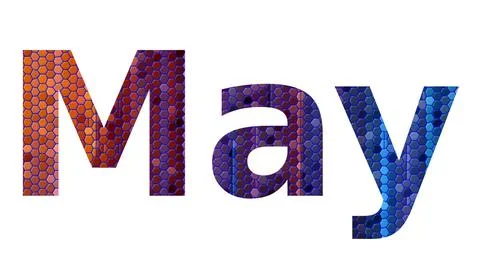 May text image stock design in colorful style letters Stock Illustration