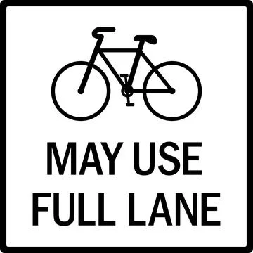 May use full lane with cycle sign. Illustrazione stock