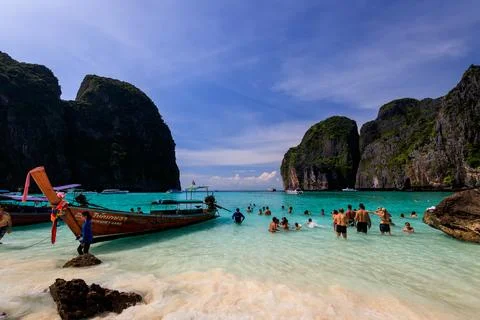 Maya Bay on the island of Phi Phi. Stock Photos