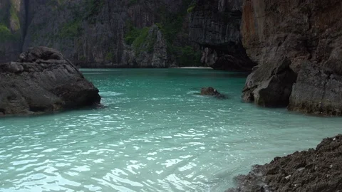 Maya bay Phi Phi Leh island, Krabi Thailand Stock Footage 100620138