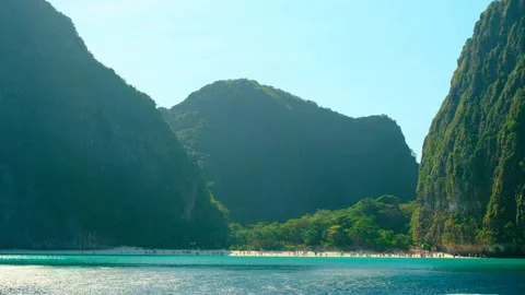 Maya bay reverse side. 4K Stock Footage 304809066