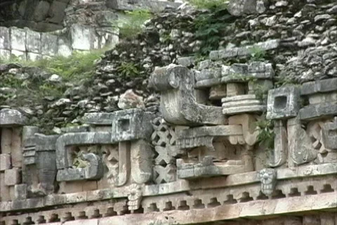 Maya Cities Labna Chac mask Stock Footage 465522