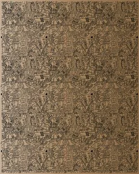 Maya gods pattern background Stock Illustration