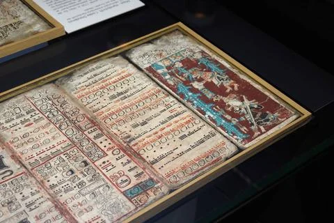 Maya handwriting (Codex Dresdensis) Copyright: xpiemagsx dft06291 !ACHTUNG... Stock Photos