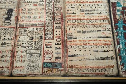 Maya handwriting (Codex Dresdensis) Copyright: xpiemagsx dft17239 !ACHTUNG... Stock Photos
