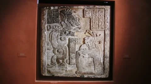 Maya lintel from Yaxchilan Stock Footage