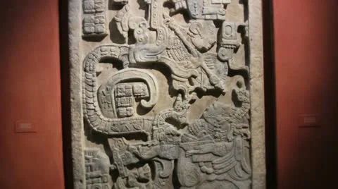 Maya lintel from Yaxchilan Stock Footage