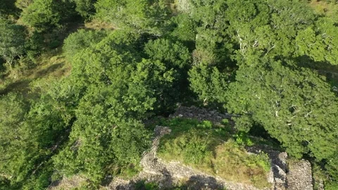 Maya Pyramid Close-Up Drone View, Chaltun-Ha near Izamal, Yucatan, Mexico 2.7K Stock Footage 172486839