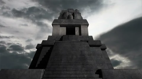 Maya Pyramid Clouds Timelapse 06 Stock Footage 7764071