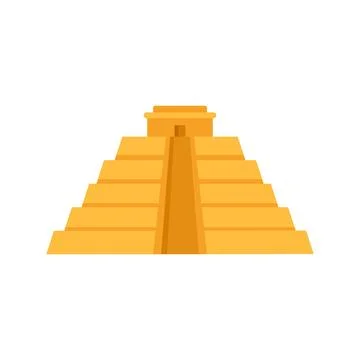 Maya pyramid icon flat isolated Ilustración de archivo