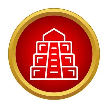 Maya pyramid icon representing ancient civilization and history Ilustración de archivo