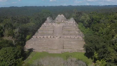 Maya Ruin Belize Drone Stock Footage