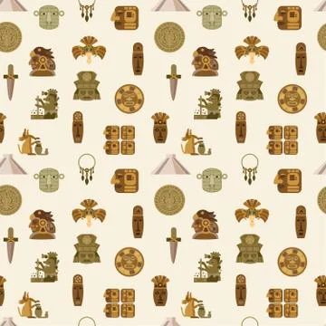 Maya Seamless Pattern Stock Illustration