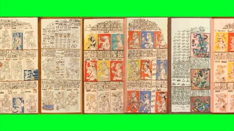 Mayan 2012 Doomsday End of the World+Dresden Codex Green Screen Stock Footage 7130221