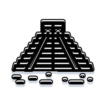 Mayan ancient pyramid landmark icon illustration Ilustración de archivo