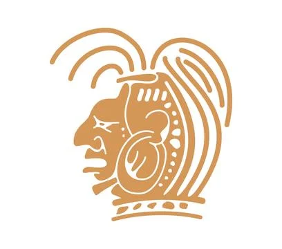 Mayan Aztec totem, isolated vector human head Stock Illustration