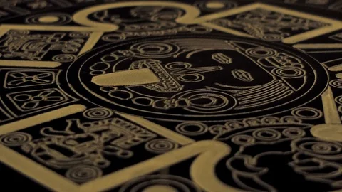 Mayan black calendar rotating Stock-Footage 123407198