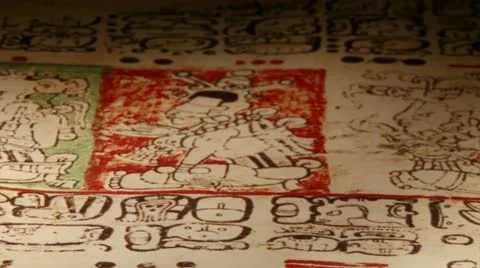 Mayan Codex, extr closeup Video stock 12371023