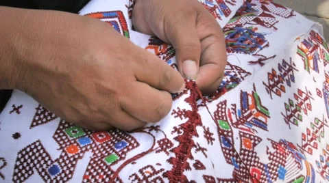 Mayan embroidery 스톡 동영상 50564132