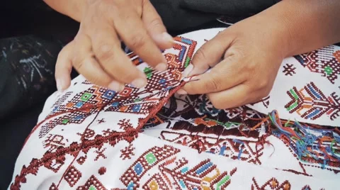 Mayan embroidery 스톡 동영상 50564135