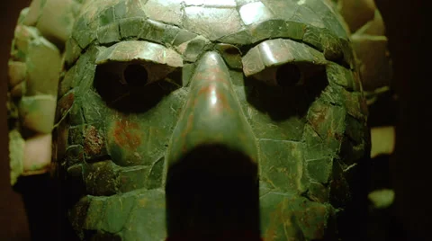 Mayan jade mask Stock Footage 37946153