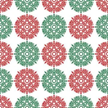 Mayan ornamental seamless pattern - mexican seamless texture Stock Illustration