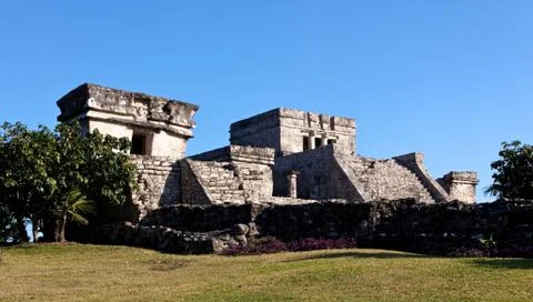 Mayan Palace at Tulum Stock Photos