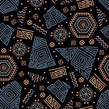 Mayan patchwork seamless pattern. Bright multicolor background Stockillustratie