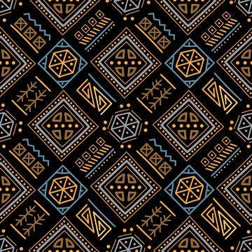 Mayan patchwork seamless pattern. Bright multicolor background 库存插图