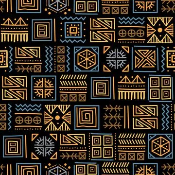 Mayan patchwork seamless pattern. Bright multicolor background 스톡 일러스트