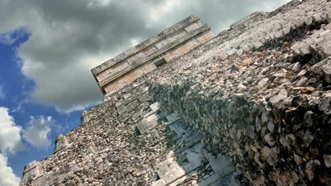 Mayan Pyramid on a cloudy day Stock Footage 247464673