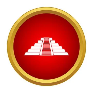 Mayan pyramid icon representing ancient civilization and history Ilustración de archivo