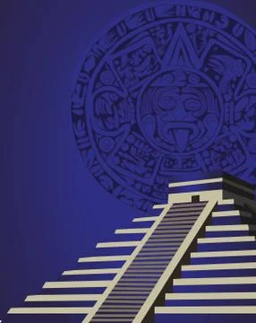Mayan pyramid Stock Illustration