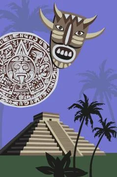 Mayan pyramid Stock Illustration