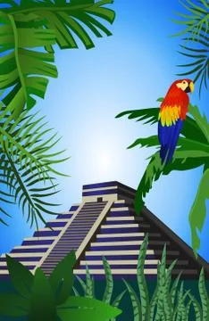 Mayan pyramid Stock Illustration