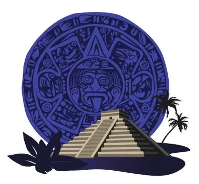 Mayan Pyramid Stock Illustration
