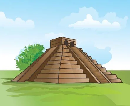 Mayan pyramid, illustration Stock Illustration
