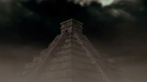 Mayan pyramid with lots of wind and sand around Stock Footage 167133423