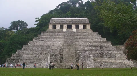 Mayan pyramid, Palenque Stock Footage 32512305