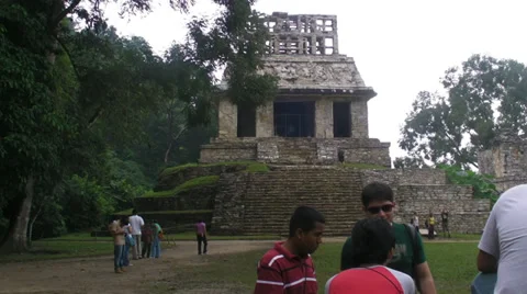 Mayan pyramid, Palenque Stock Footage 32512340