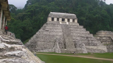 Mayan pyramid, Palenque Stock Footage 32512557