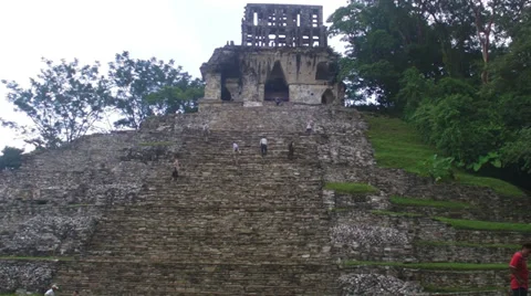 Mayan pyramid, Palenque Stock Footage 32512810